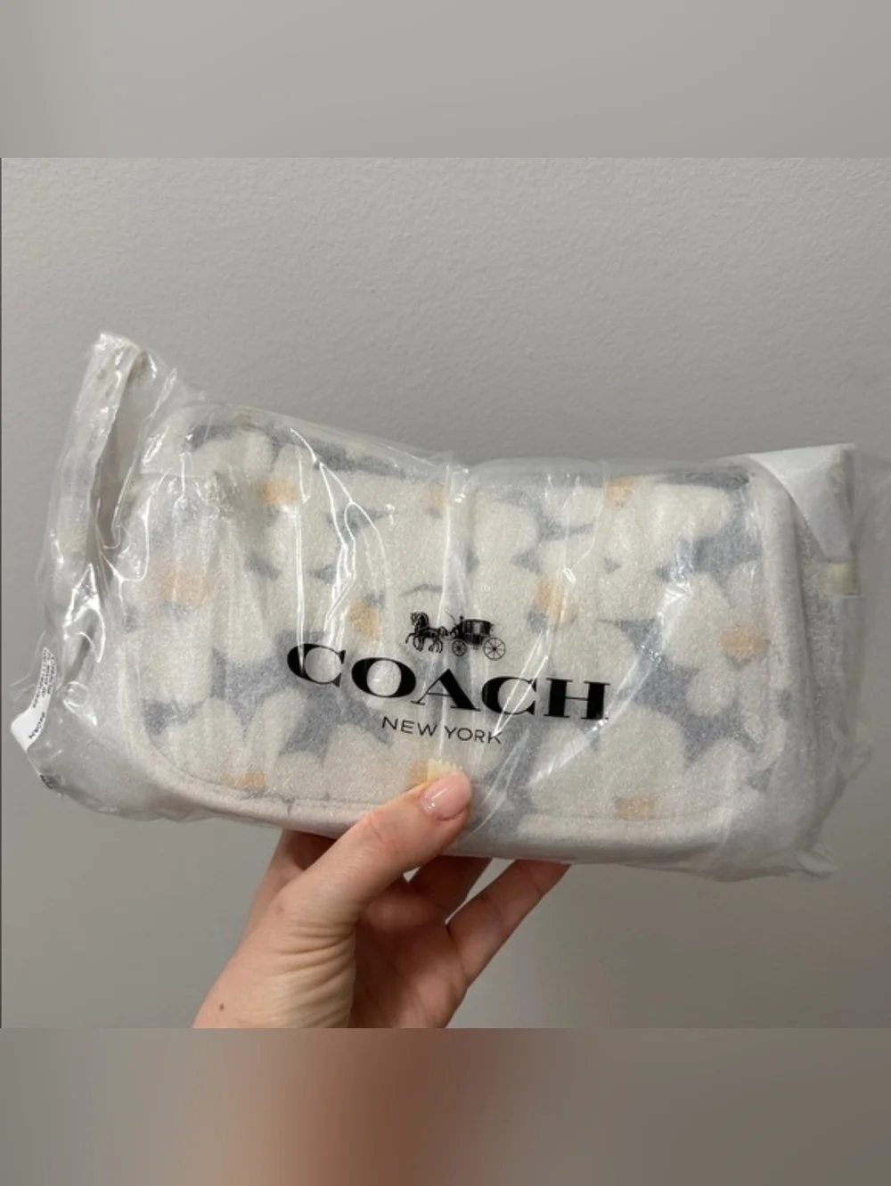 NWT! COACH CHALK DAISY FLORAL SWINGER 20 BAG
